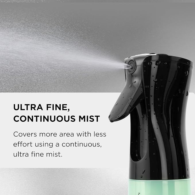 Style Factor Edge Booster Mist Spray Bottle for Hair (10.1oz/300ml) - Continuous Ultra Fine Mist Sprayer – For Hairstyling, Salons, Cleaning, Plants, Essential Oil & More - Yellow Quartz