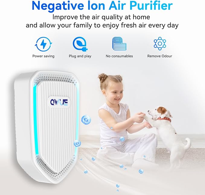 8Pack Air Ionizer Plug In, Filterless Home Negative Air Purifier, Quiet Air Freshener Portable Cleaner for Odors Smoke Dust, Air Purifiers for Home Office, Bedroom, Bathroom