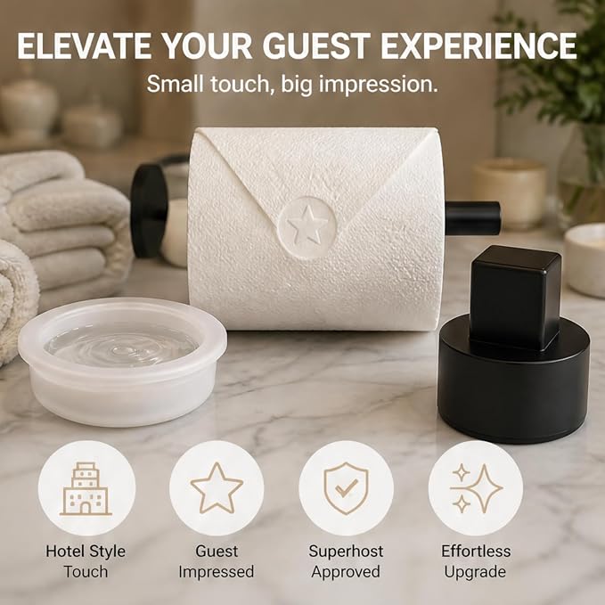 Toilet Paper Stamp Seal Press, Star Embosser with Water Reservoir | Star stamp, 1.18 in toilet tissue embosser for hotel rooms, guest baths, staging, housekeeping