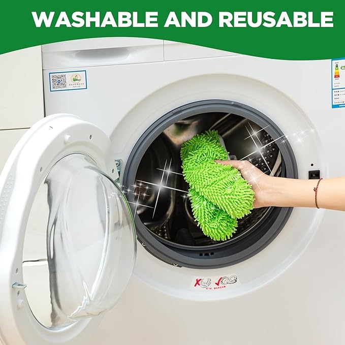 4PCS Reusable Microfiber Mop Pads for Swiffer Sweeper(Mop not Include) | Washable Refills Pads for Wet & Dry Sweeping Cloths Mop Head Replacement for Household Cleaning