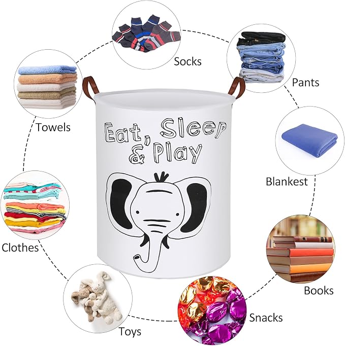 Collapsible Laundry Basket in Bedroom Waterproof Laundry Hamper in Bathroom Large Laundry Bag in College Dormitory Cloakroom Livingroom Nursery Organizer Toy Bin
