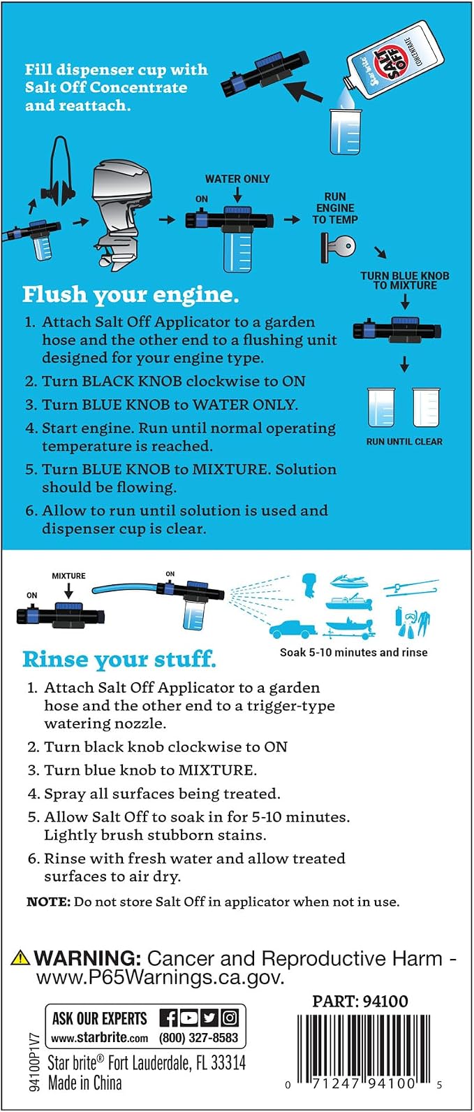 STAR BRITE Salt Off Remover & Marine Engine Flush Kit