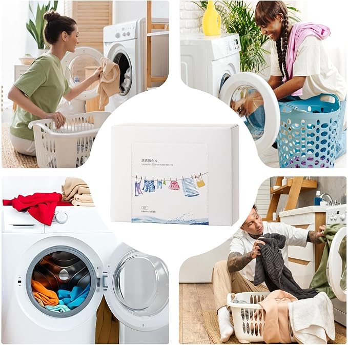 Laundry Color Absorption Sheets – Anti Dye Tablets, Washing Machine Paper | Clothes Protection Pads, Mixed Wash Accessory for Preventing Color Transfer and Fabric Care