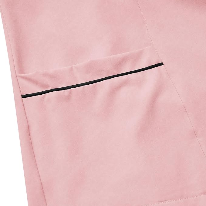 Housekeeping Uniforms for Women Hotel Cleaning Nurse Scrub Sets Stretch Wrap V-Neck Short Sleeve Top and Pants