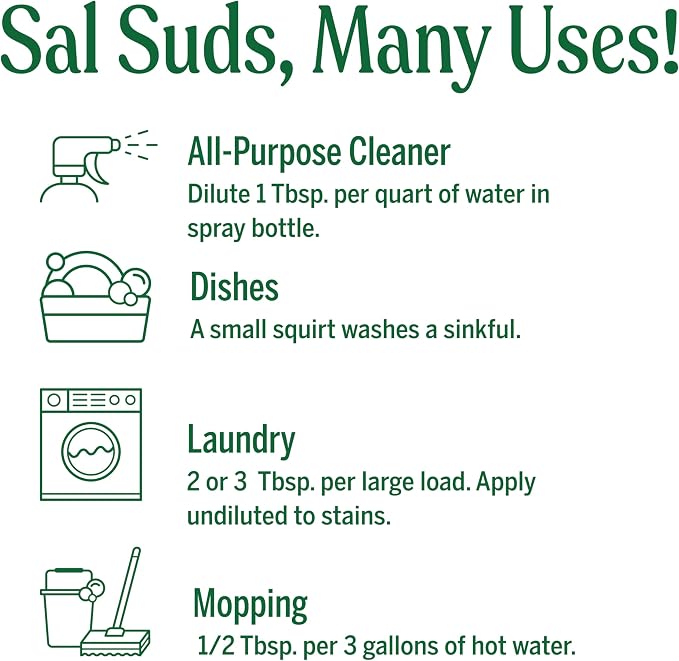 Dr. Bronner's Sal Suds All-Purpose Cleaner, Fir & Spruce Pine, 1 Gallon | Multi-Purpose Cleaner & Degreaser for Floors, Mop Solution, Dish Soap, Laundry & Spray Refill - Concentrated & Biodegradable