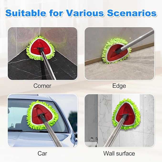 Spin Mop Replace Head, Base, Mop Replacement Head for O Cedar EasyWring 1 Tank System 4 Microfiber Refills, 1 Mop Head Base(4Green)