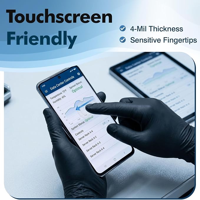 Fixwal Disposable Black Nitrile Gloves, XL, 4 Mil, 1200 Count | Food-Grade Protection with Textured Grip, Oil & Grease Resistant for Cleaning and Food Prep, Latex-Free, Powder-Free