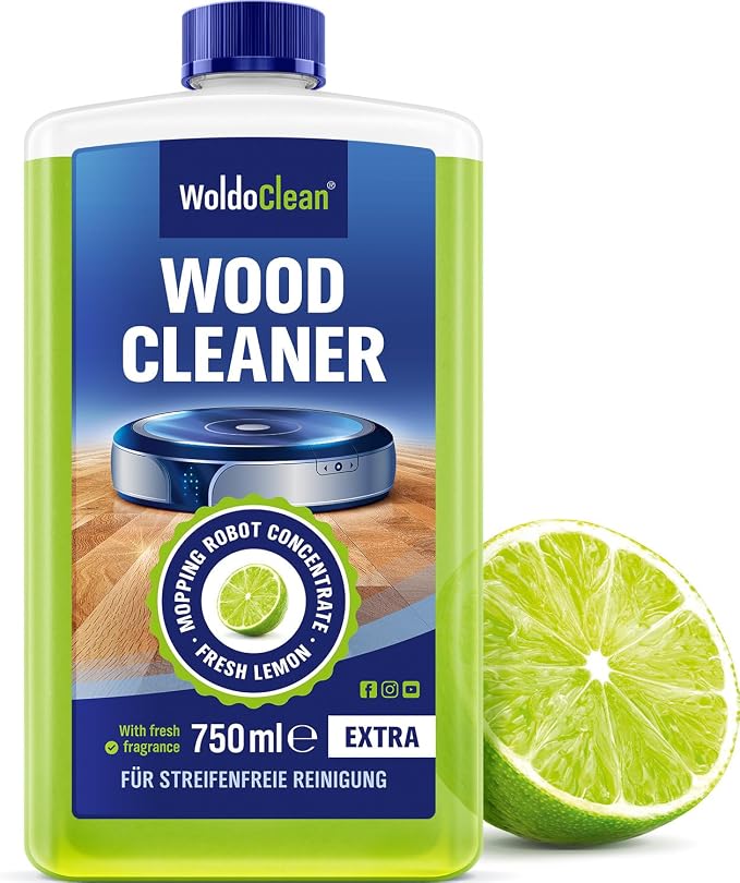 WoldoClean Wood Floor Cleaner for Robot Mops 25.36 fl.oz - pH-Neutral & Streak-Free, Compatible with Roborock, Dreame, Roomba, Tineco, Hardwood & Laminate Concentrate
