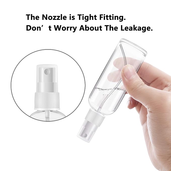 2 Pack Small Spray Bottles 1oz Clear Plastic Empty Refillable Mini Spritzer | Water Essential Oils Perfume Atomizer Spray Bottle, Fine Mist Travel Size Spray Bottles for Face Cleaning Gardening Skin Care