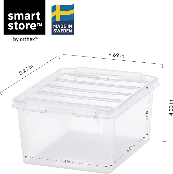 SmartStore Classic 2 Clear Box Storage, 2L/2.1QT BPA-Free Stackable Container with Clip Lock Lid, Food Safe Plastic Bins for Organization, 10 Pack