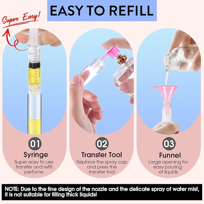3 Pack 8ML Empty Cologne Travel Spray Bottle (Black, Gold, Silver) | Perfume Atomizer for Refill Portable Cologne Dispenser Mini Sprayer for Women Twist Tpye