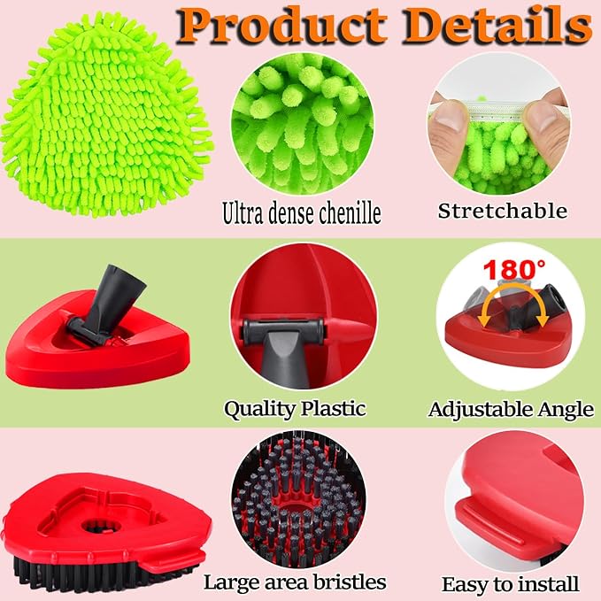 Spin Mop Head Replacement for Ocedar Easy Wring 1-Tank Mop Head for O Cedar | Spin Mop Refills, Mop Base, Scrubber Mop Head for O-Cedar, 40% More Cleaning Power, Reusable, Easy-to-Replace Mop Replace