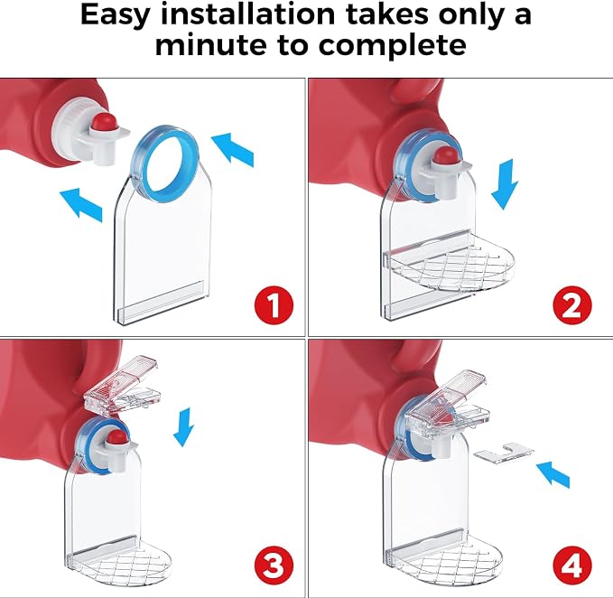 Laundry Detergent Dispenser Cup Holder & Nozzle Force-Saving Switch, Drip Catcher, Soap Dispenser, laundry room organization decor (Clear 2 Pack)
