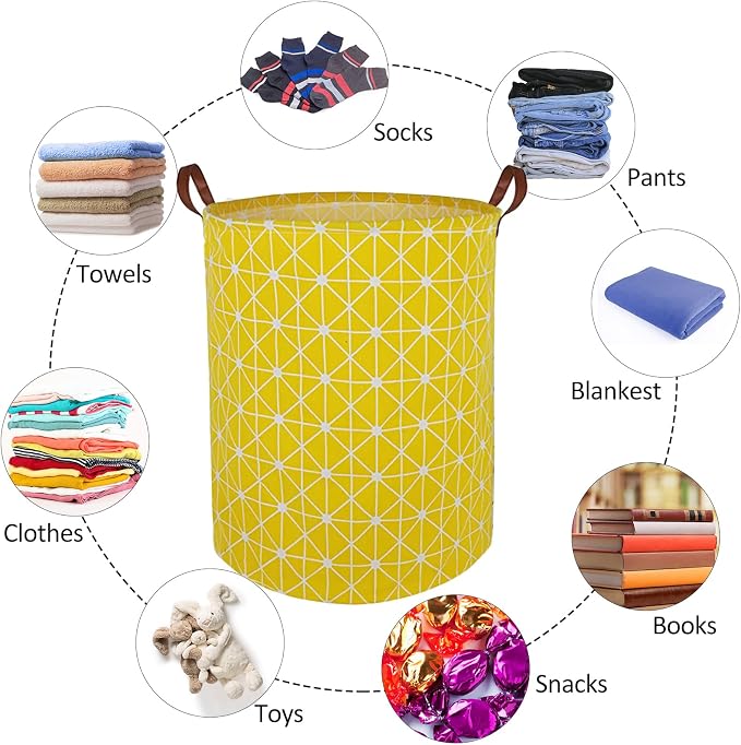 Collapsible Laundry Basket in Bedroom Waterproof Laundry Hamper in Bathroom Large Laundry Bag in College Dormitory Cloakroom Livingroom Nursery Organizer Toy Bin