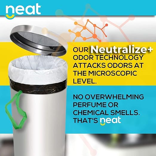Neat Tall Kitchen 13 Gallon Drawstring Trash Bags - (MEGA 800 Count) - Triple Ply Fortified, Eco-Friendly 50% Recycled Material, Neutralize+ Odor Technology, Reversible Black and White Garbage Bags