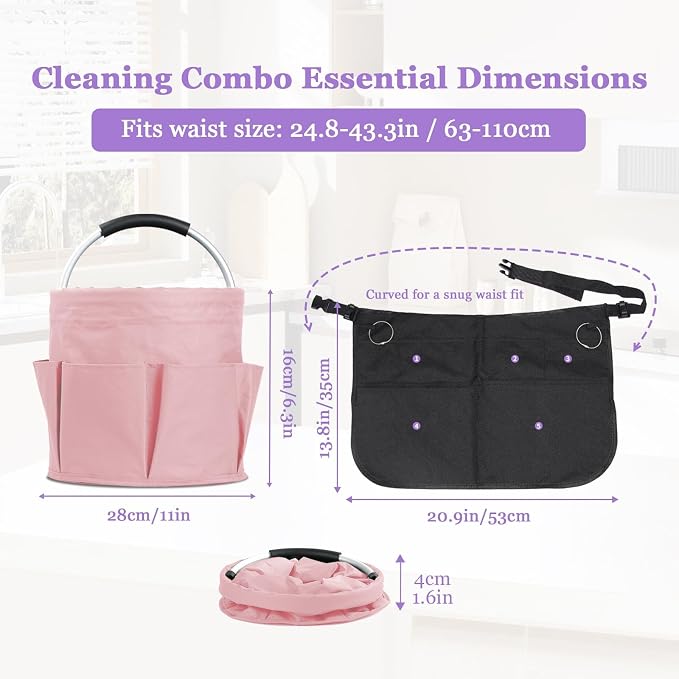 Cleaning Apron, Cleaning Caddy & Household Cleaning Storage Organizer Set