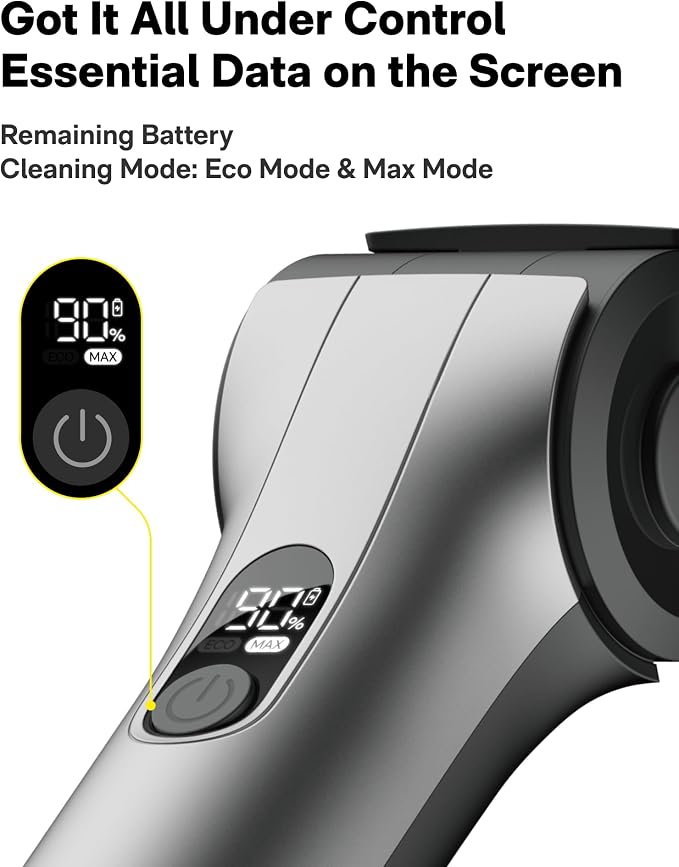 HOTO Flexi™ Cordless Electric Spin Scrubber, for Bathtub, Bathroom, Tile | Adjustable Angle, Extendable Handle, Smart Display, IPX7 Waterproof, Powerful Cleaning Scrubber with 8 Brush Heads