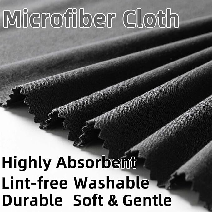 12 Pack Microfiber Gun Cleaning Cloth, 12"x12" Lint Free Gun Cleaning Rags (Gray & Black)