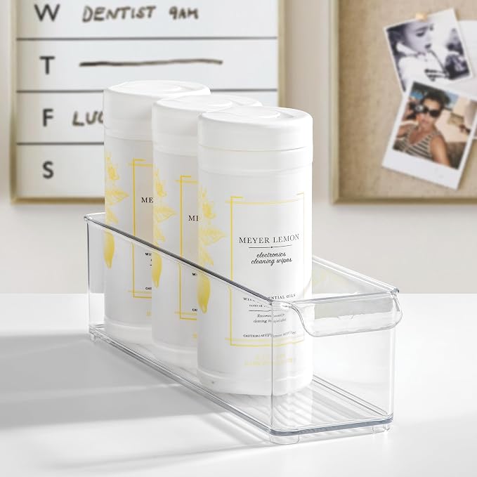 iDesign Stackable Fridge Storage Bin with Handle, Clear | Ideal for Fridge and Freezer, Made in USA