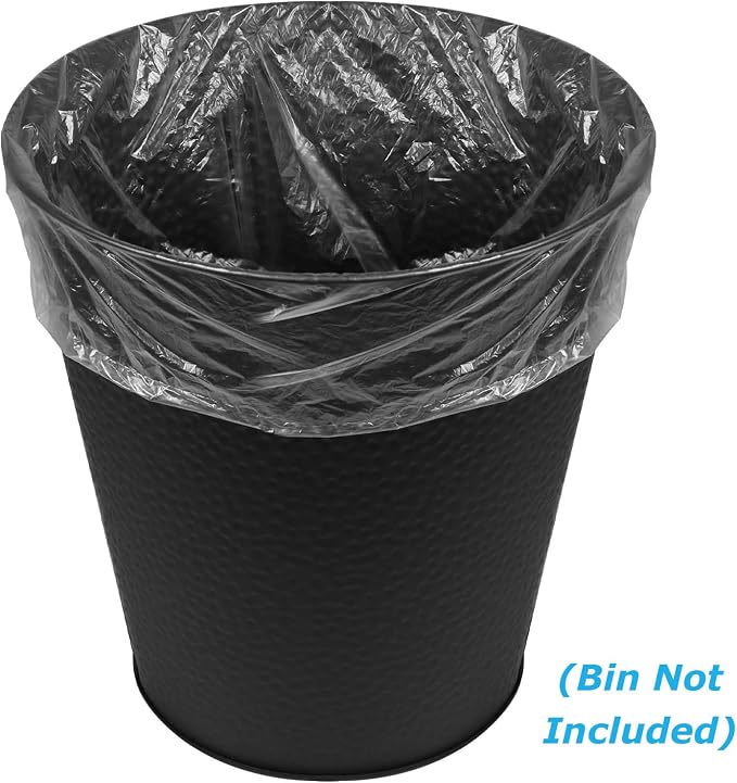Blue donuts 4 Gallon trash bag liner 500 Count, Garbage bags, 17”x 18” Clear Leak proof Waste basket bin liners for bathroom, office and bedrooms
