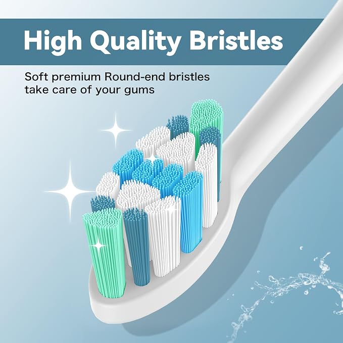 Replacement Toothbrush Heads Compatible with Philips Sonicare Electric Toothbrushes, 16 Pack, Snap-on System, Soft Dupont Bristles with Protective Cover