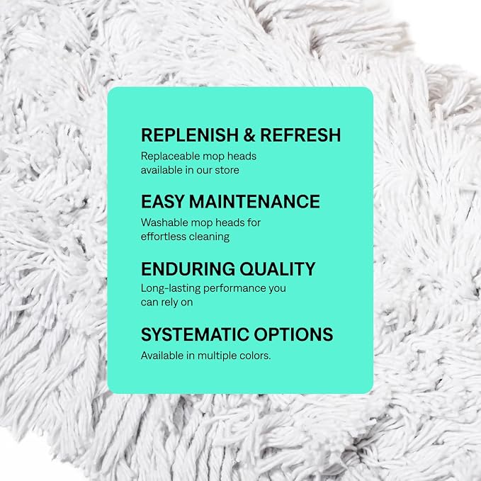 Commercial Dust Mop & Floor Sweeper, 36 in. Dust Mop for Hardwood Floors, Cotton Mop Head, Wooden Broom Handle, Industrial Dry Mop for Floor Cleaning & Janitorial Supplies