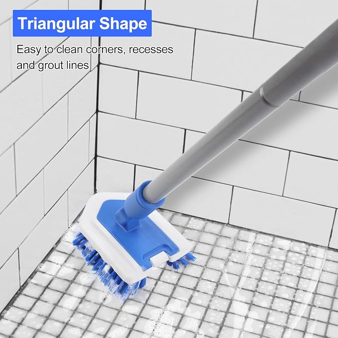 Stiff Bristles Brush Refill Fit Lalafancy Shower Bathtub Cleaning Brush | Replacement Head Effectively Removes Stubborn Stains for Cleaning Tiles, Marble Floors and Other Hard Surfaces