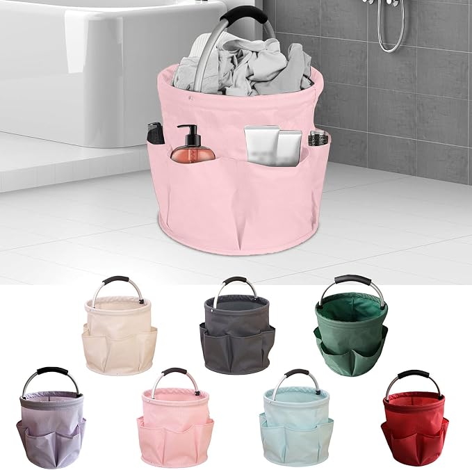 Professional Cleaning Caddy Organizer - 11" Wearable Cleaning Supply Bag with Adjustable Shoulder Strap & Handle - Housekeeper Essentials Organizer for Detailing Tools & Supplies (Sky Blue)