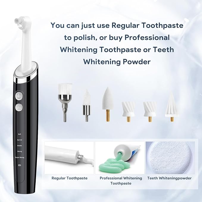 6 Tooth Polisher Replacement Brush Heads,Tooth Cleaning Replacement Set for Daily Tooth Cleaning,Whitening and Polishing for Electric Tooth Polishers