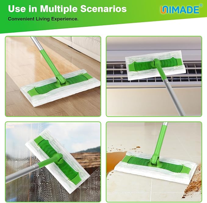 UNIMADE Dry Sweeping Cloths, 52 Count Mop Refills | Compatible with Swiffer Sweeper - Disposable Duster Refill Mops for Cleaning Hardwood Floor Dust