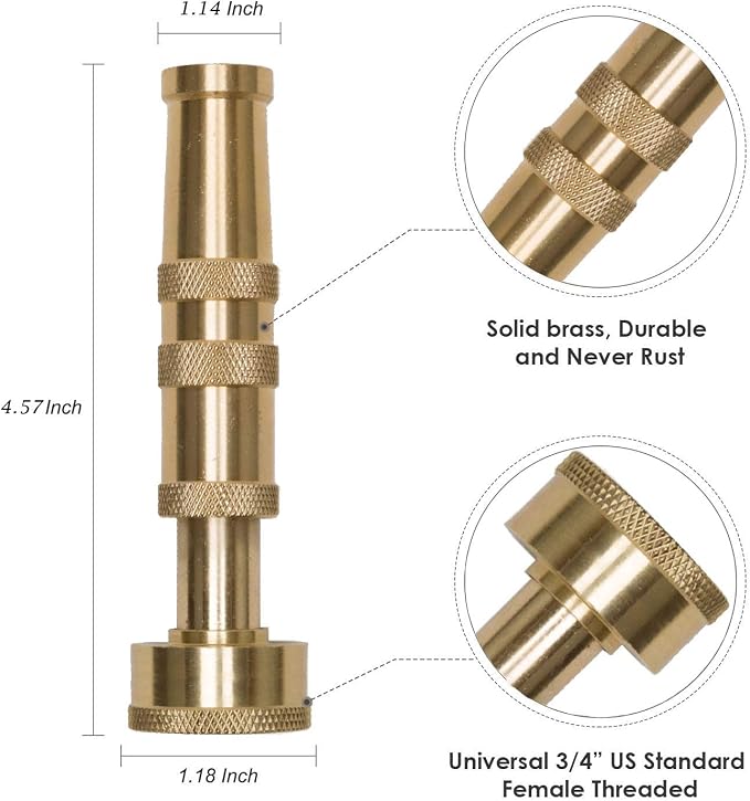 BEAULIFE 304 Stainless Steel Metal Garden Hose 25 Feet with Brass Garden Hose Nozzle Flexible, Portable & Lightweight Kink Free Garden Water Outdoor Hose