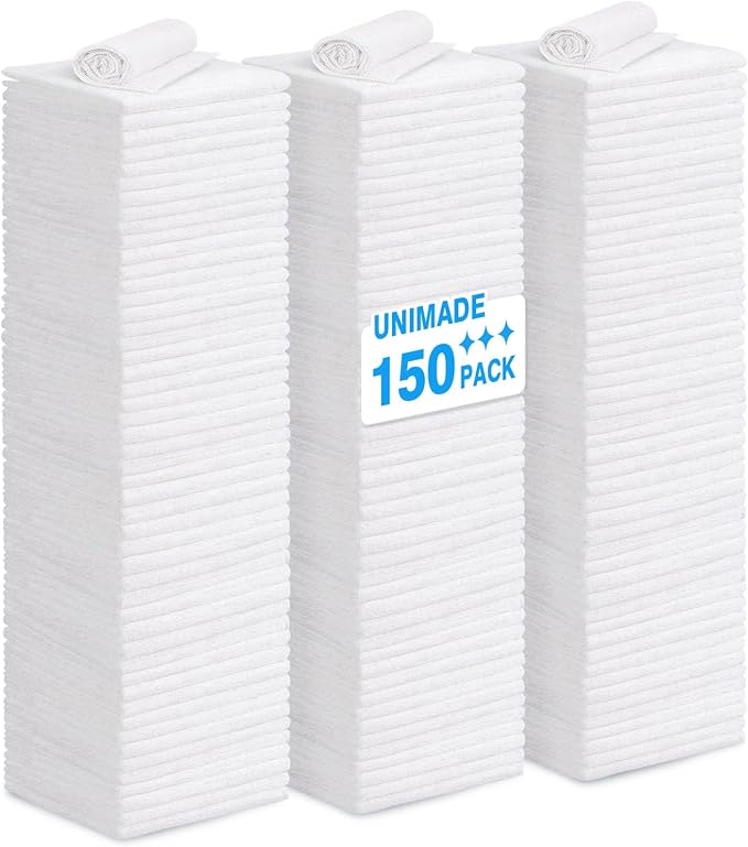 Shop Towels Rags, 150 Pack Reusable Shop Rags Bulk Microfiber Cleaning Cloth Lint Free Cleaning Towels for Car Kitchen Automotive Bar Mechanic Restaurant Garage, 11.5"x 11.5", White | Shop Rags Bulk Lint Free Cleaning Towels for Car Kitchen Automotive ...