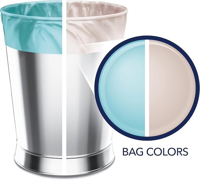 Color Scents 4 Gallon Small Trash Bags Twist Tie 80 Count Duo Scents | Small bathroom trash bags with two fresh scents and Microban protection Ideal waste basket trash bags