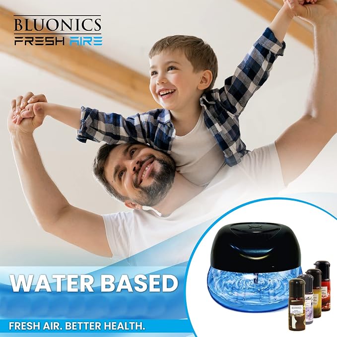 Bluonics Fresh Aire 2-Pack Water Air Washer, Water-Based Air Revitalizer & Room Freshener with 7-Color LED Night Light and Relaxing White Noise for Home, Bedroom, Office