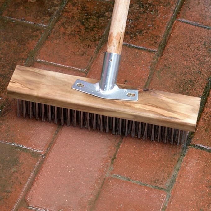 Aramox Stainless Steel Wire Deck Brush, Heavy Duty Steel Scrubber, 50cm Cleaning Tool for Decks and Garages