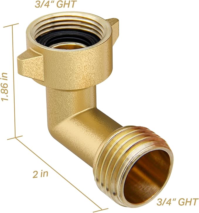 Twinkle Star 90 Degree Garden Hose Elbow, 2 Pack | 3/4" RV 90 Degree Water Hose Elbow with 2 O-rings