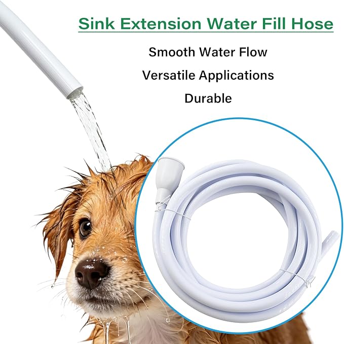 16.4FT/5M Sink Extension Hose,Sink Hose Adapter,Portable Water Transfer Accessories for Gardening, Watering, and Outdoor Cleaning with Adjustable Clamp