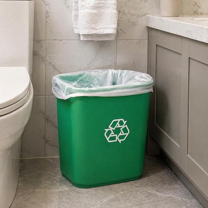 4 Gallon (15 Liter) Trash Bag (400 Count) Small Bathroom 4 Gallon Garbage Bags Clear Plastic Wastebasket Trash Can Liners for Home and Office Bins (400 Count)