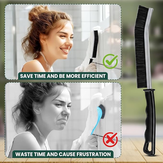 Crevice Cleaning Brush Set 6Pcs Hard Bristle Tools for Narrow Spaces | Grout Scrub Brush for Tile Floors, Bathroom, Shower, Window Tracks & Kitchen Cleaning, Ideal brush for Gaps and Tight Areas.