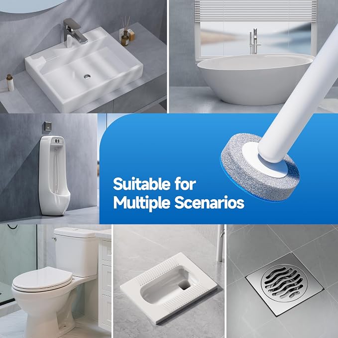 Ctime Disposable Toilet Brush Set with 30 Refills, Wall Mounted Wand Kit | Waterproof with Lid，Hands-Free Lid,New Wand Refills,One-Click Disposal,Pre-Loaded Cleaner,360° Rotating Head