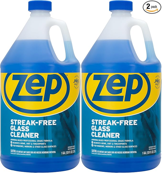 Zep Streak-Free Glass Cleaner - 1 Gallon - (Case of 2)