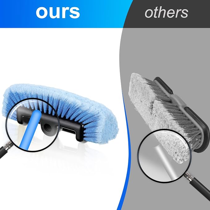 Tanlade 2 Pcs Car Wash Brush Heads Soft Bristle Flow Thru,12 Inch,Blue (Pack of 2)