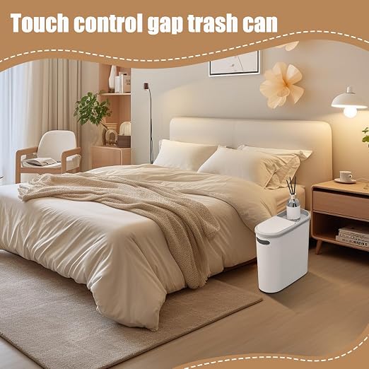 Slim Trash Can with Lid Slim Rubbish Container | Leakproof Rubbish Bin for Apartment RV Office Dormitory Boat Bathroom Bedroom Laundry Room Garage