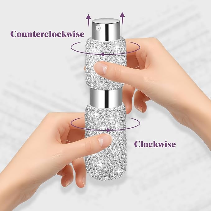 Portable 8ML Cologne Luxury Perfume Travel Refillable Bottle, Travel Size Perfume Refill Atomizer Bottle,Mini Spray Bottle Empty for Refill(2pc)