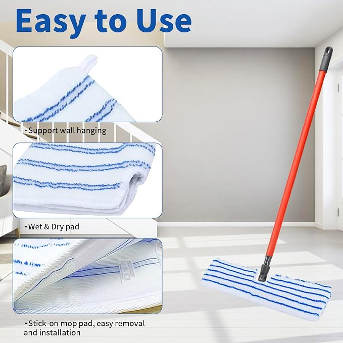 4 Pack Microfiber Mop Pads for O Cedar Mop Replace Head, Reusable Mop Cover | Dry/Wet Use, Washable Flip Mop Refills Compatible with O-Cedar Hardwood Floor 'N More