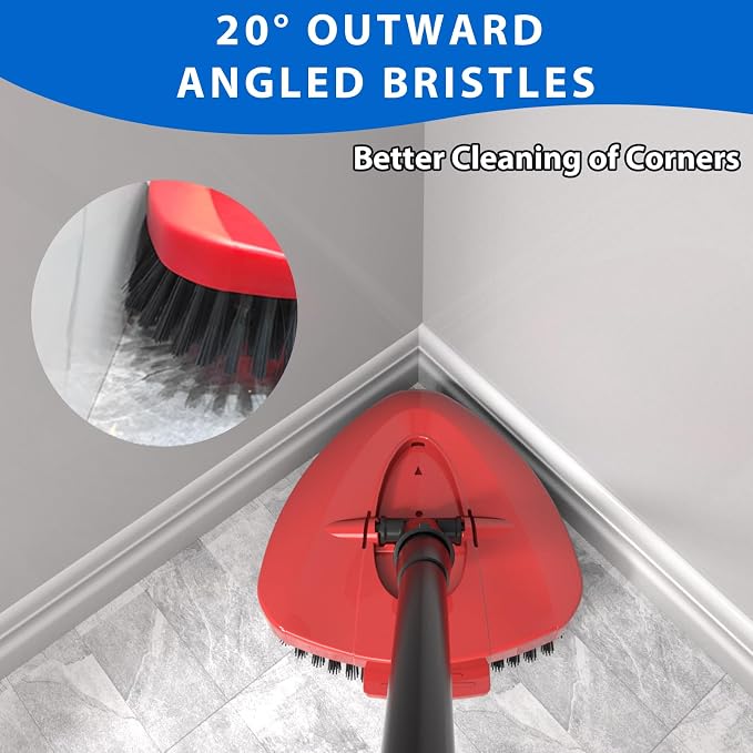 2-Pack Replacement Spin Mop Scrub Brush Heads for O-Cedar EasyWring 1-Tank | Dual Bristles,Soft Inner for foam & Stiff Outer for Stubborn Stains,20°Angled for Corners,Deep Cleaning,Reusable & Durable