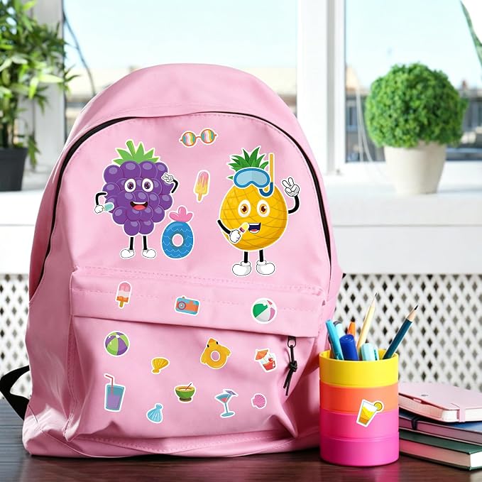 24 Sheets Fruit Make a Face Sticker, Make Your Own Fruit Stickers Mix and Match Sticker for Home School Classroom Crafts Activities Reward Birthday Party Favors