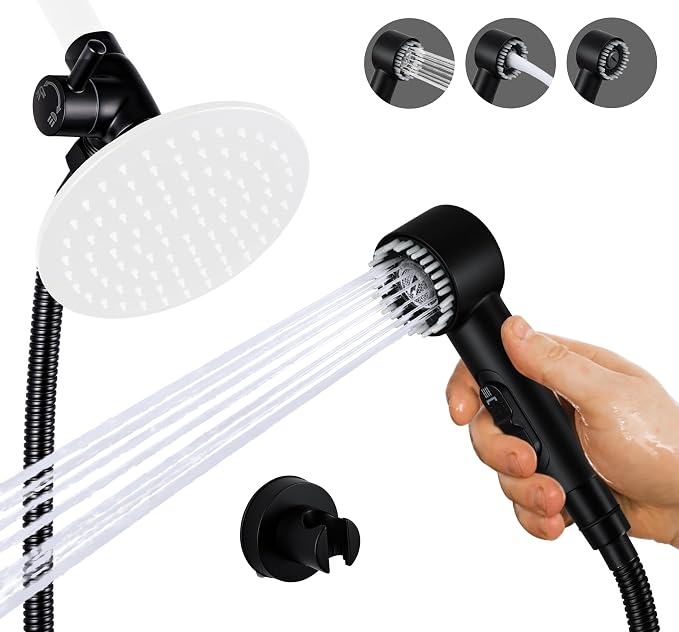 High Pressure3 Mode Dog Shower Attachment with ON/OFF Switch | 3 Spray Modes, With ON/OFF Switch, Extra Long Hose, Easy to Install, No-Drill Hook Mount