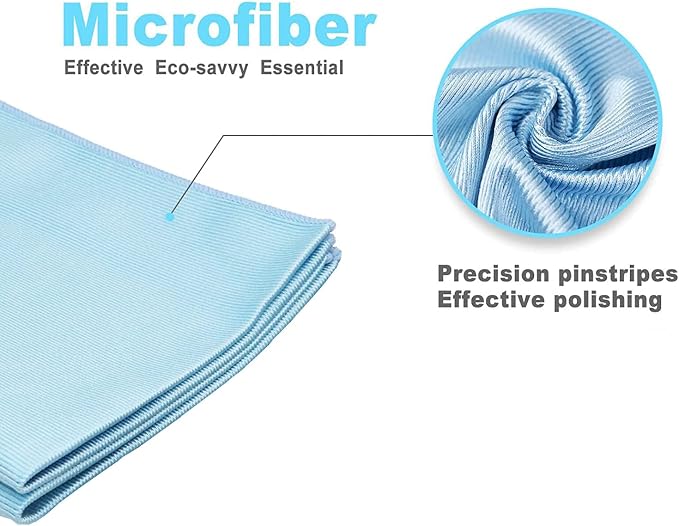 Window Cleaning Cloth, Glass Cleaning Cloth, Streaks Schatches Free. (Blue Pack 2)