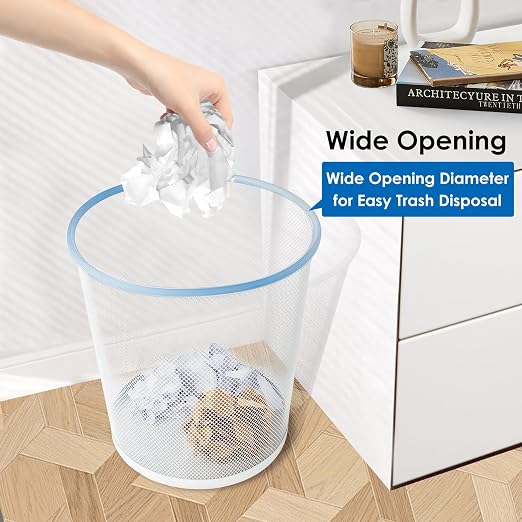 Office Mesh Trash Cans (10-Pack 6 Gal),Open Metal Wire Wastebaskets, Mesh Office Garbage Can, Waste Basket Trash Can for Near Desk,Recycling Garbage Container Bin for Home,School